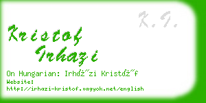 kristof irhazi business card